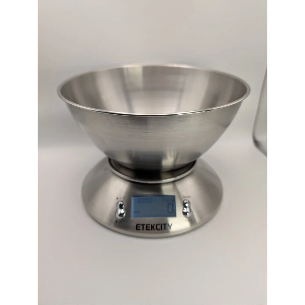 Etekcity EK4150 Digital Kitchen Scale w/ Stainless Steel Bowl & Timer, 7 in